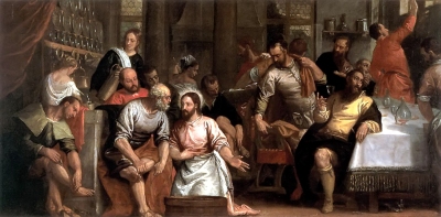 Christ Washing the Feet of His Disciples by Paolo Veronese 1580